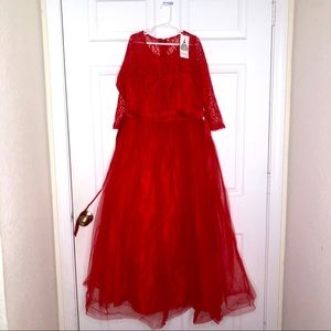 Red Lace/Tulle Dress